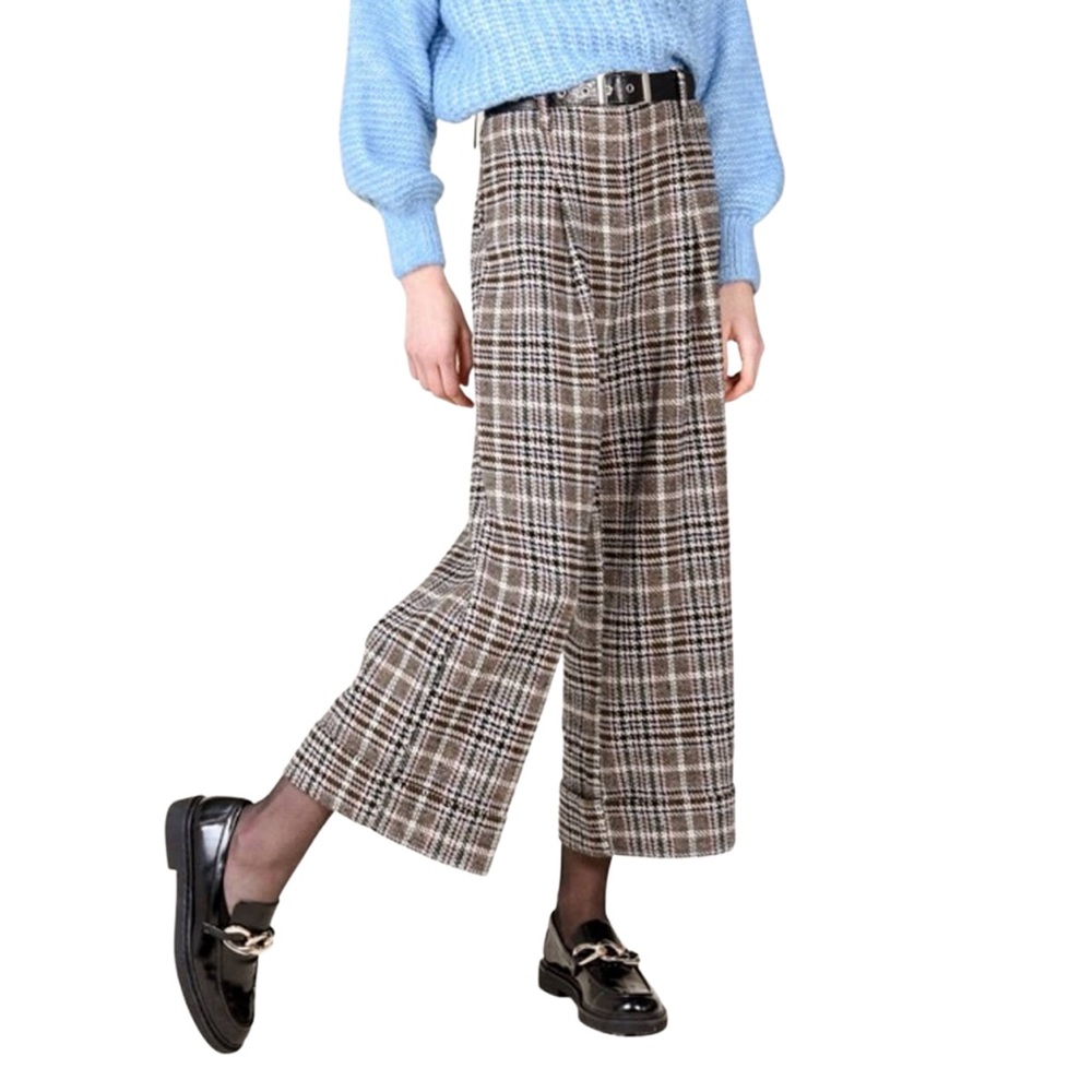Lili Sidonio by Molly Bracken Aniah Wide Leg Plaid Pant size Large (MSRP $92)